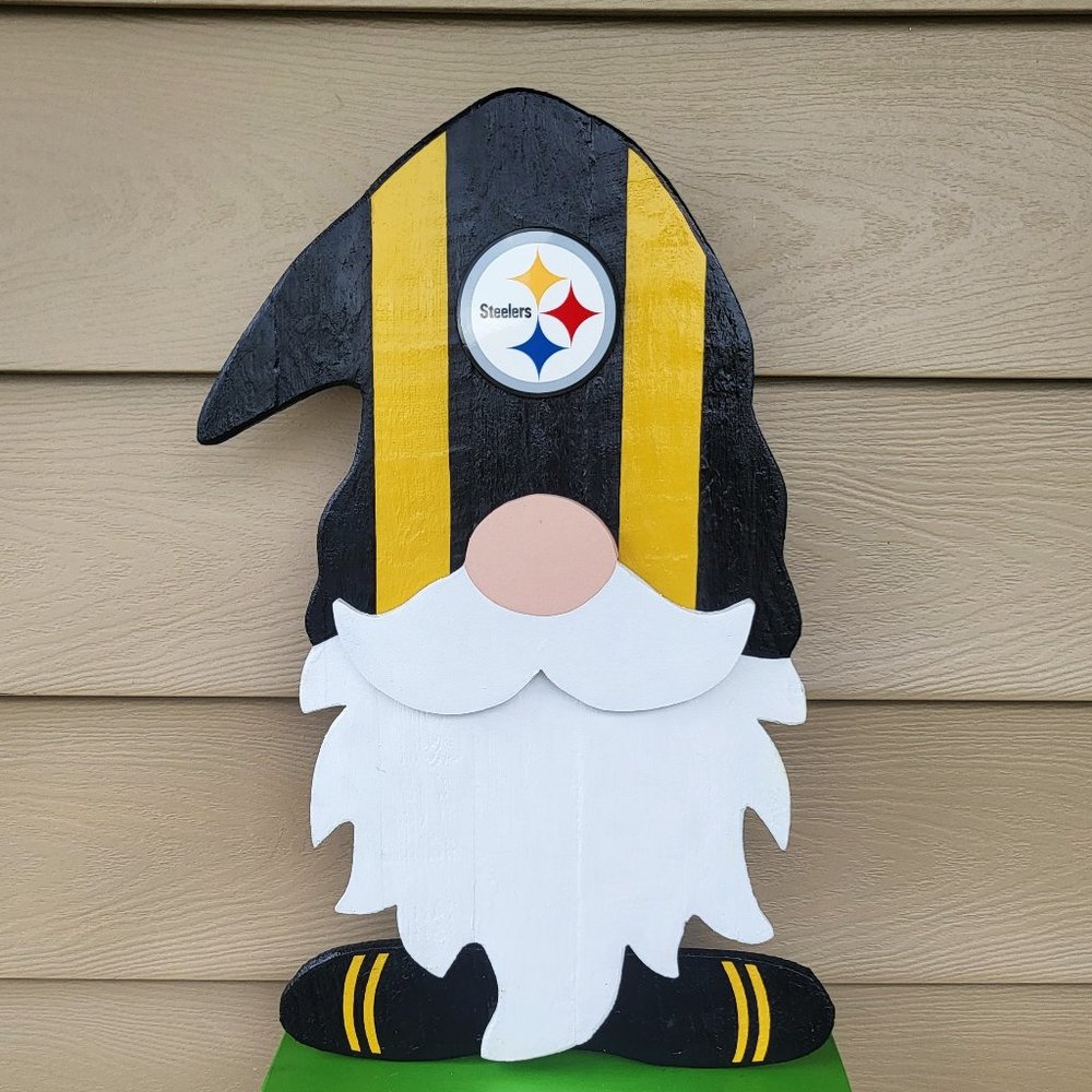 Pittsburgh Steelers GNOME Huge 2ft Tall Adorable Steelers Door Greeter "NEW"